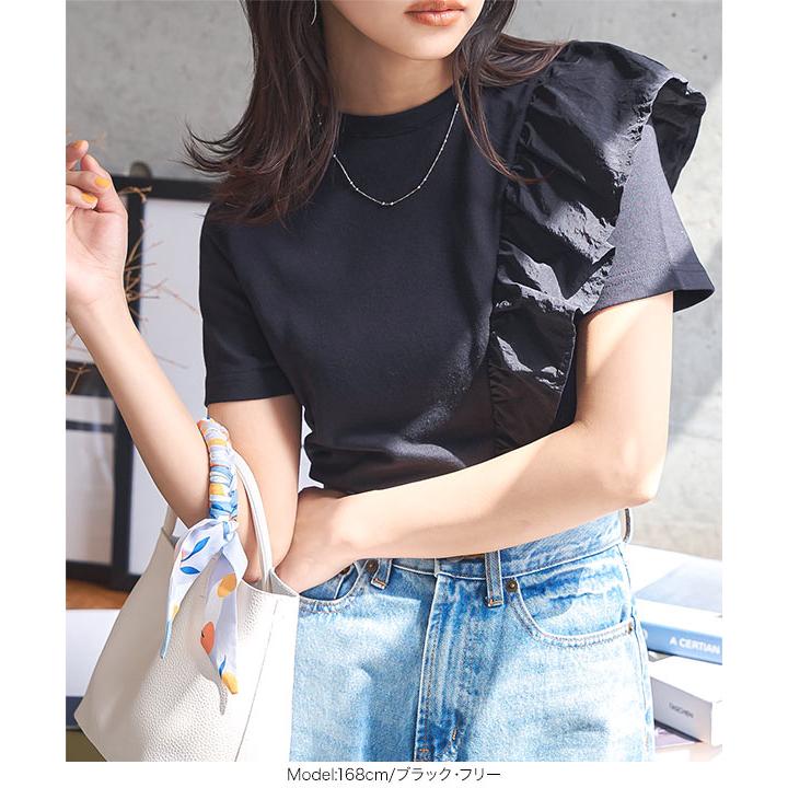 KOBE LETTUCE（神戸レタス） tシャツ レディース 半袖 綿混 フリル