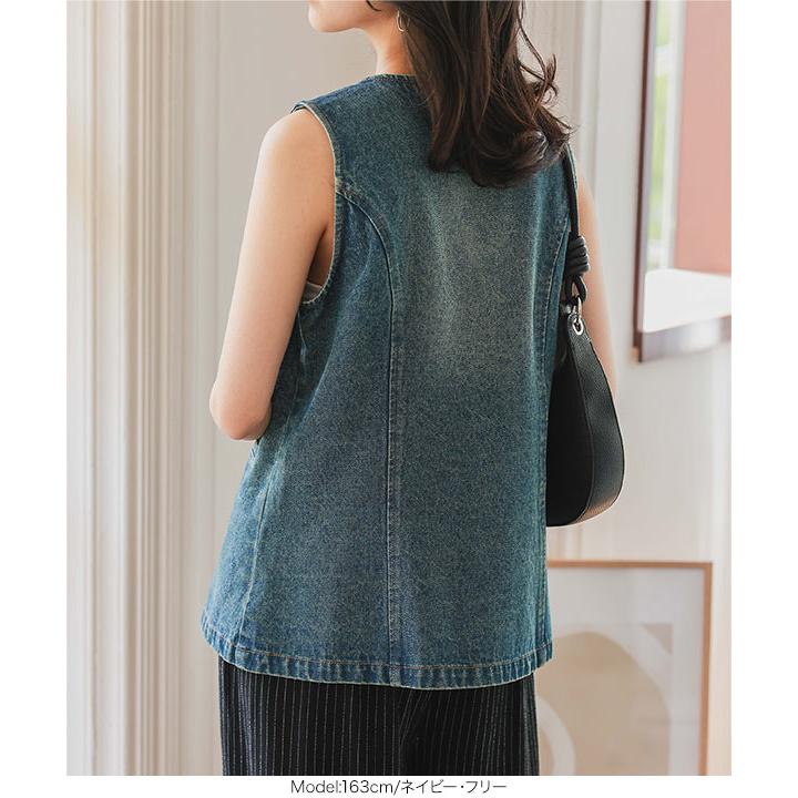 KOBE LETTUCE（神戸レタス） デニムフレアベスト トップス ベスト