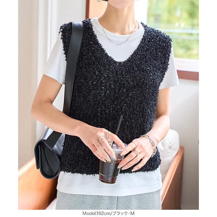 KOBE LETTUCE ベスト レディース 50代 トップス ノースリーブ Vネック