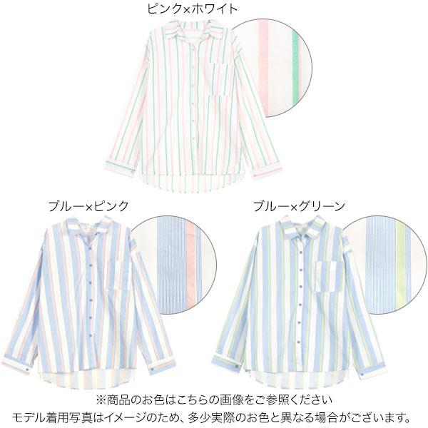 KOBE LETTUCE（神戸レタス） シャツ レディース 長袖 ストライプシャツ