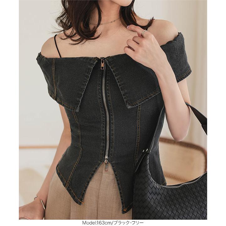 KOBE LETTUCE オフショルダー トップス レディース デニム