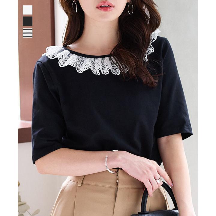 KOBE LETTUCE（神戸レタス） トップス レディース 40代 上品 5分袖 t