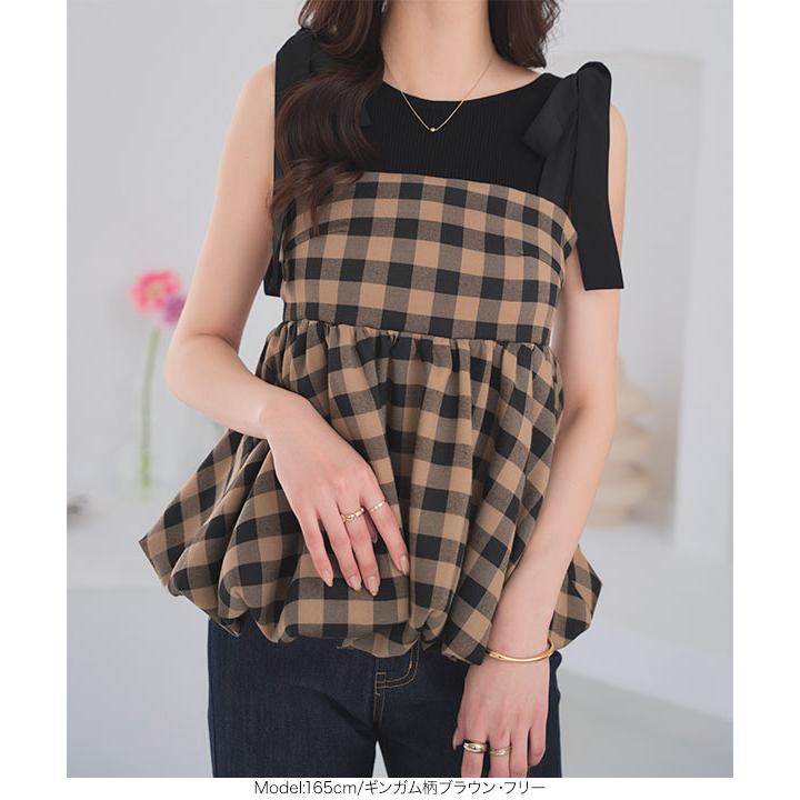 KOBE LETTUCE（神戸レタス） ビスチェ トップス レディース チェック柄