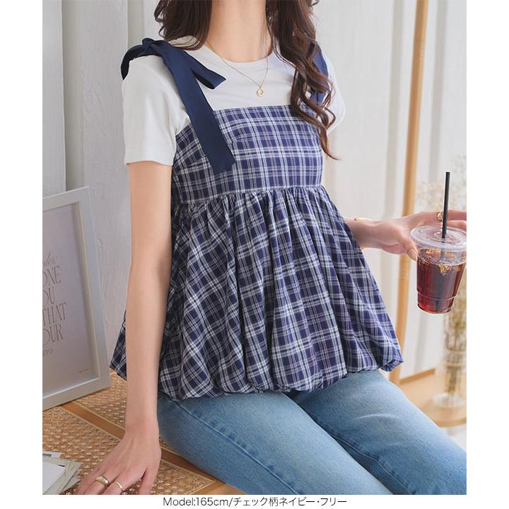 KOBE LETTUCE（神戸レタス） ビスチェ トップス レディース チェック柄