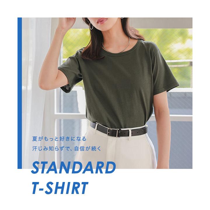 6/14-15★超目玉セール!! Tシャツ レディース トップス 汗じみ防止 UVカット 綿 コットン L XL 3L ベーシック シンプル C7574送料無料メ便対応 | KOBE LETTUCE | 12