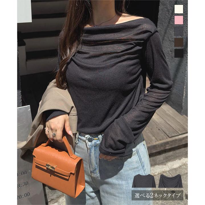 トップス b666 KOBE LETTUCE シアートップス 長袖 トップス レディース 40代