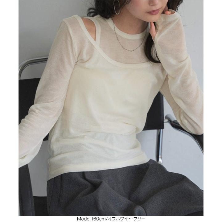 KOBE LETTUCE（神戸レタス） Tシャツ レディース シアー 長袖 トップス