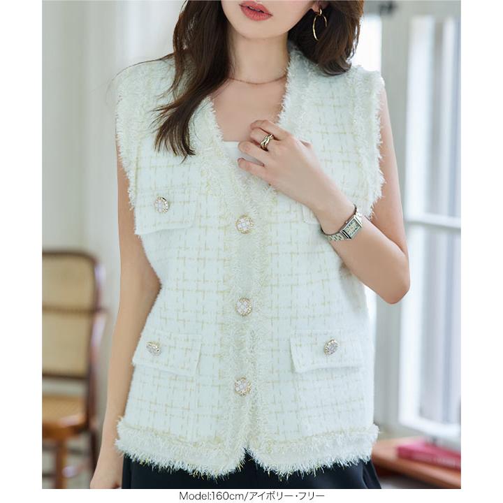 KOBE LETTUCE（神戸レタス） ベスト ツイード風 ジャケット アウター