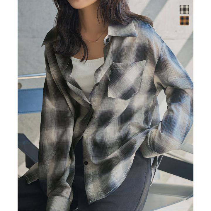 【新品】ASPESI アスペジ カディコットン チェック柄 シャツ L セットアップ チェック柄シャツ ダメージ加工 ニットベスト