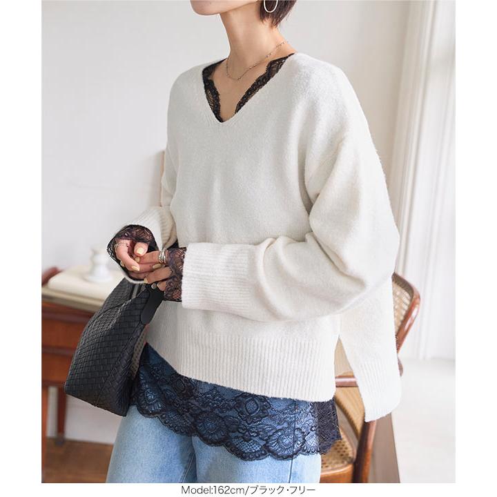 KOBE LETTUCE インナー 長袖 レディース レースインナー トップス