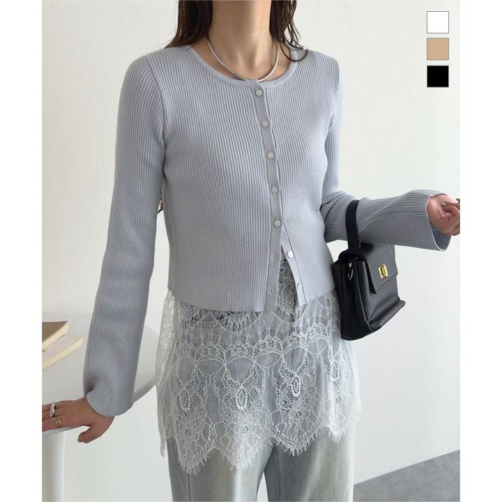 レースキャミニットトップス MIA(ミア)】サマーニット×カップ付き裾レースキャミ-- ZAKKA-BOX