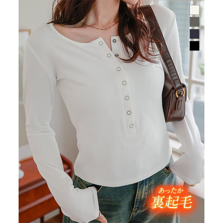 KOBE LETTUCE ロンT 裏起毛 レディース ヘンリーネック 長袖 トップス