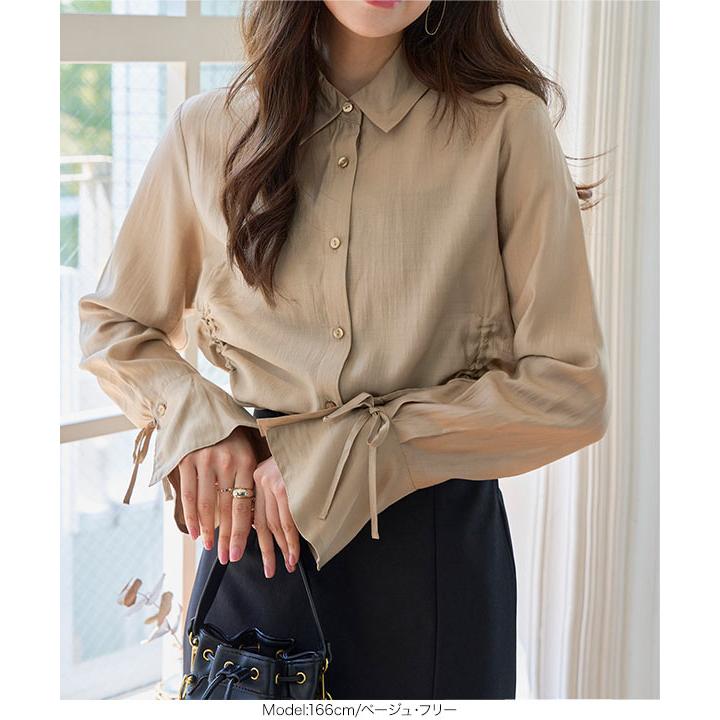 新品未使用！マチャット　シアーシャツ　ベージュ UVカット/洗える】クロップドシアーシャツ（シャツ・ブラウス