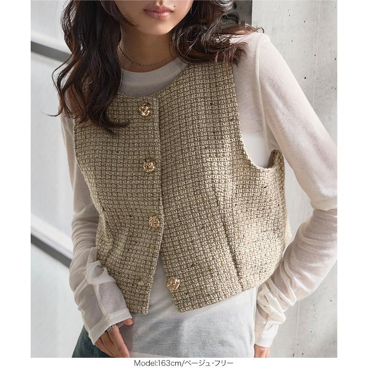 KOBE LETTUCE（神戸レタス） ベスト ジレ レディース ツイード