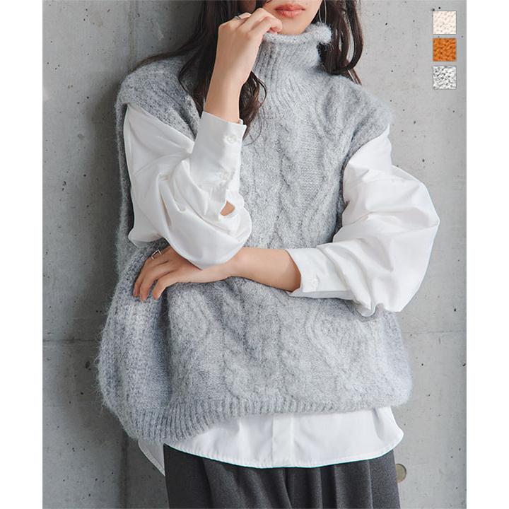 KOBE LETTUCE（神戸レタス） ニットベスト レディース ケーブル