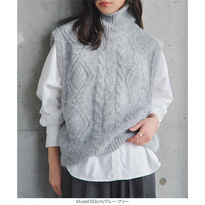 KOBE LETTUCE（神戸レタス） ニットベスト レディース ケーブル