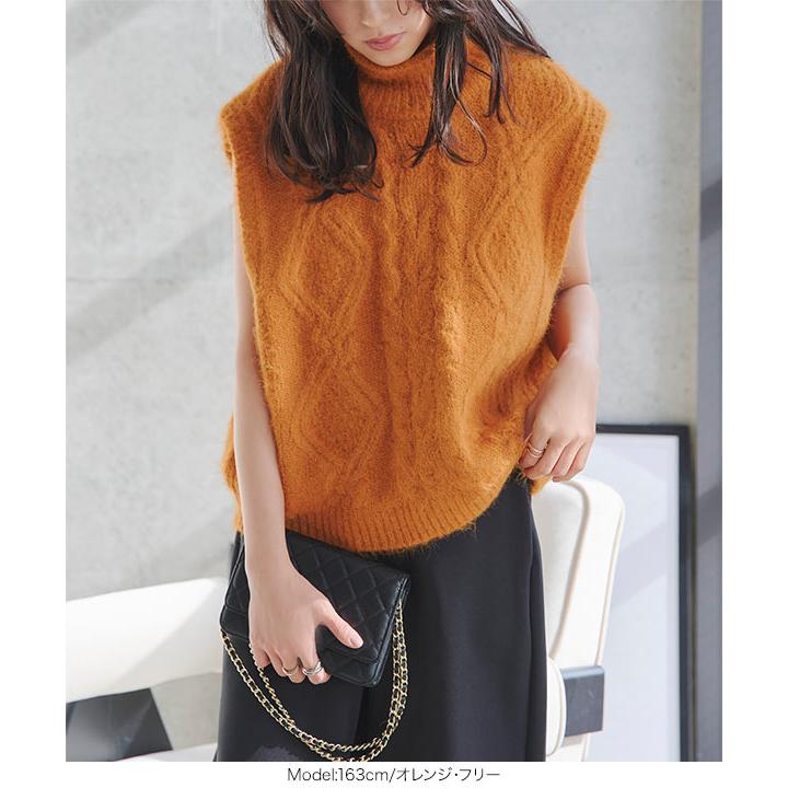 KOBE LETTUCE（神戸レタス） ニットベスト レディース ケーブル