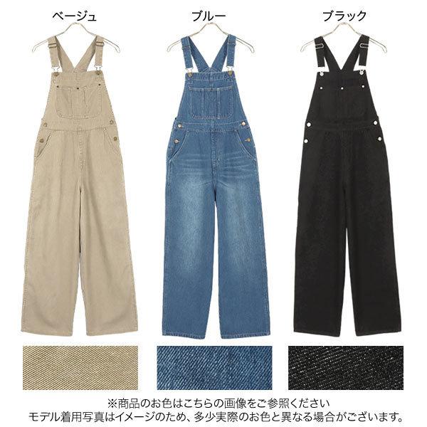 デニム ワイドシルエットオーバーオール E2880