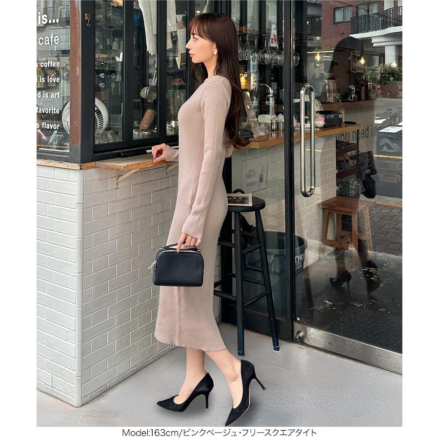 岡部あゆみさんコラボ ワンピース レディース 長袖 リブニット 20代 30