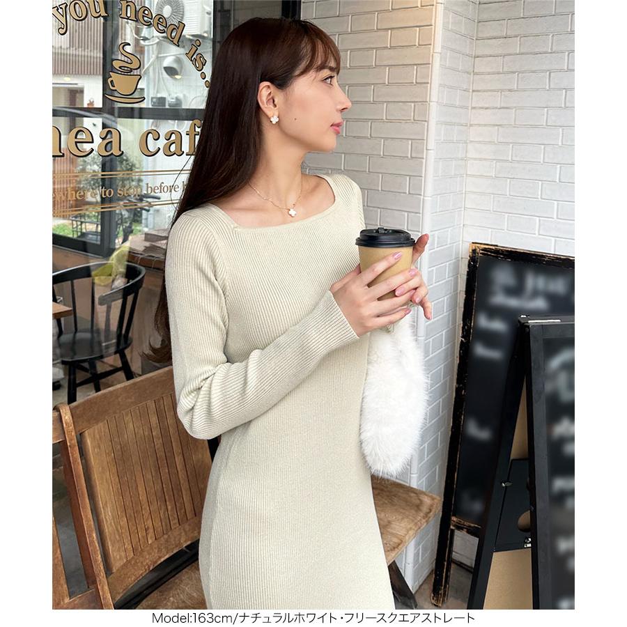 岡部あゆみさんコラボ ワンピース レディース 長袖 リブニット 20代 30