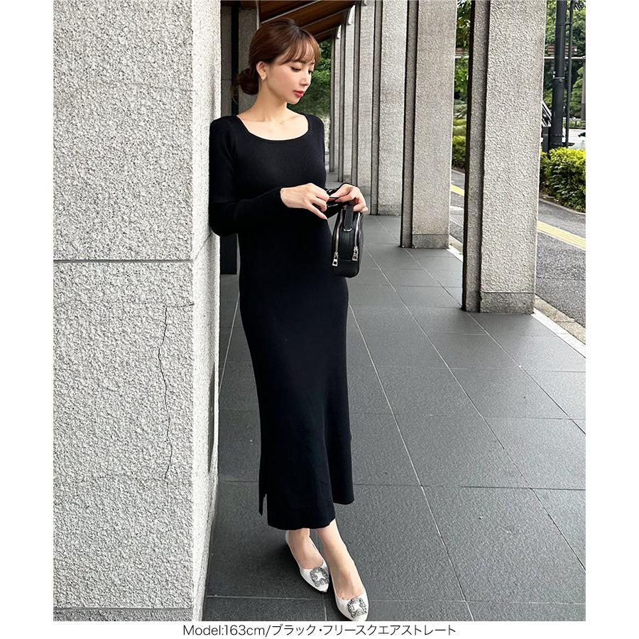 岡部あゆみさんコラボ ワンピース レディース 長袖 リブニット 20代 30