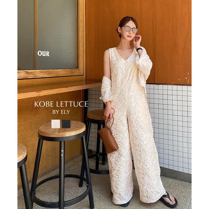 KOBE LETTUCE elyさんコラボ オールインワン サロペット Vネック KOBE LETTUCE elyさんコラボ オールインワン サロペット Vネック