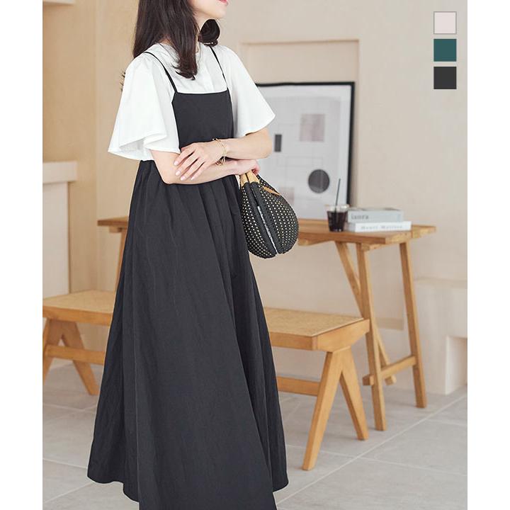 ワンピース レディース ロング 40代 50代 低身長 高身長 キャミソール