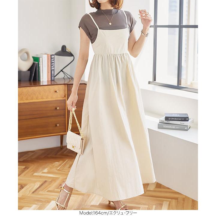 ワンピース レディース ロング 40代 50代 低身長 高身長 キャミソール