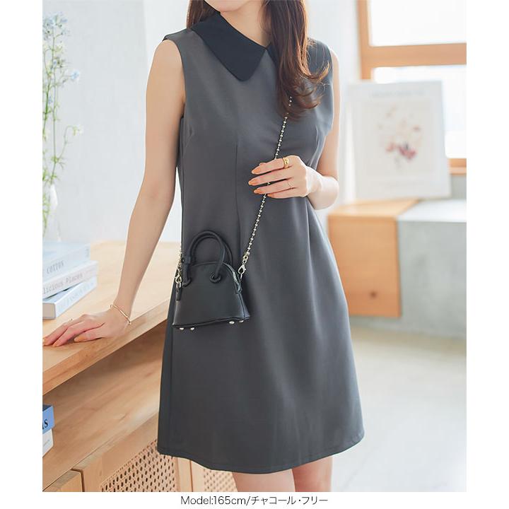 courrèges ブラックノースリーブミニワンピース XSサイズあり【an /アン】フロントジップ/ シースルー/ レース/ 襟