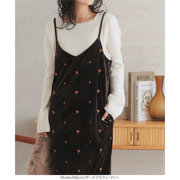 KOBE LETTUCE（神戸レタス） ワンピース レディース ベロア 花柄 刺繍