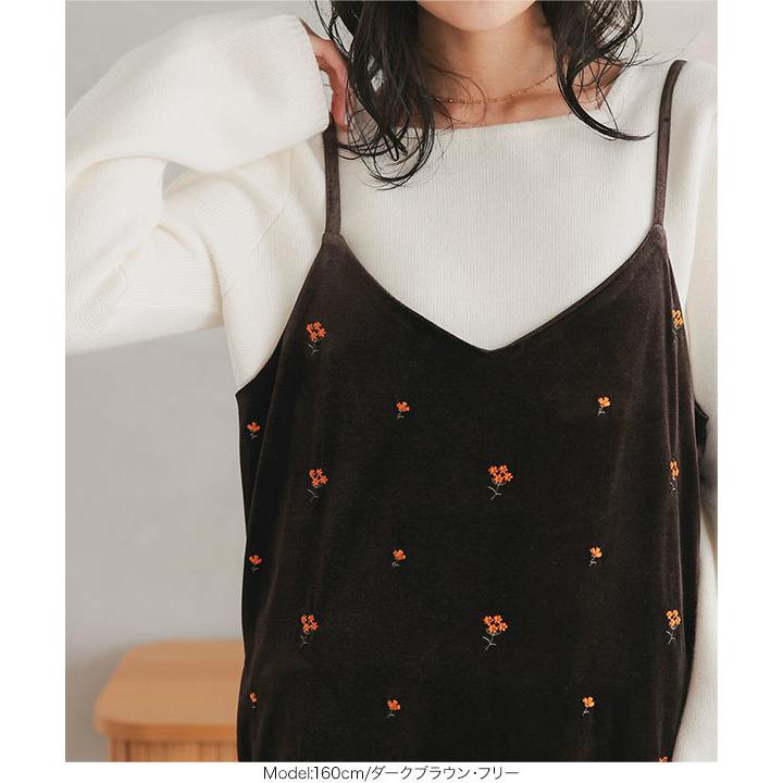 KOBE LETTUCE ワンピース レディース ベロア 花柄 刺繍 40代 50