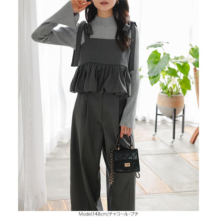 KOBE LETTUCE（神戸レタス） ワイドパンツ レディース リブニット 低