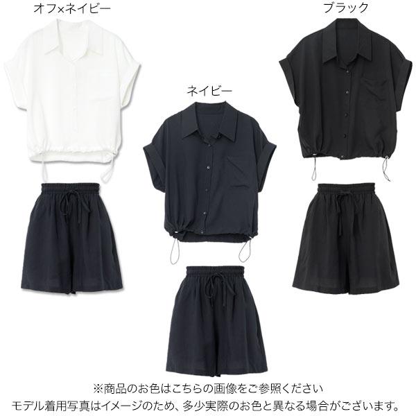 Resurrection 黒モックネックシャツＬとショートパンツMセット大人気 KOBE LETTUCE（神戸レタス） セットアップ レディース 夏 40代 シャツ