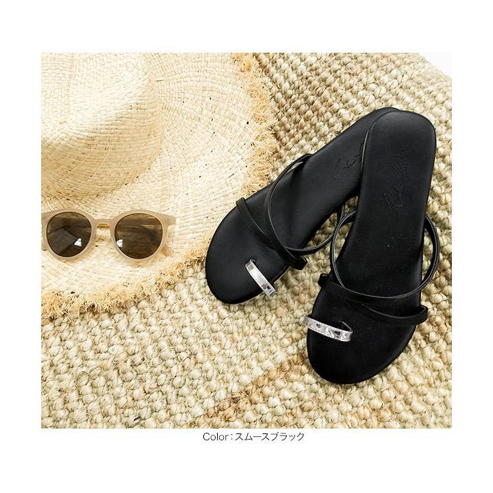 ♡AME　サイドビジュー付フラットサンダル♡ AmiAmi [アミアミ] サンダル ぺたんこサンダル フラットサンダル