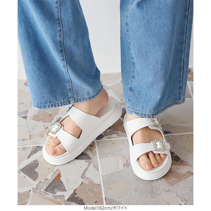 KOBE LETTUCE（神戸レタス） ビジューダブルベルトサンダル レディース