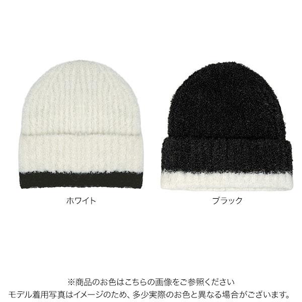 非売品 ノベルティ商品 花柄 ニット帽 ブラック/ホワイト B03_7808_1b7f10d2-7504-4ccc-