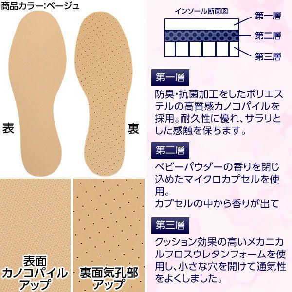 中敷き インソール レディース シューズ用 防臭 抗菌加工 疲れ緩和 快適 J373｜kobelettuce｜03