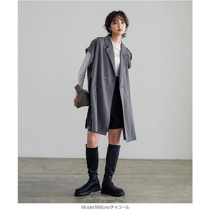KOBE LETTUCE ジレ ベスト アウター レディース 秋 トレンチ風 KOBE LETTUCE ジレ ベスト アウター レディース 秋 トレンチ風