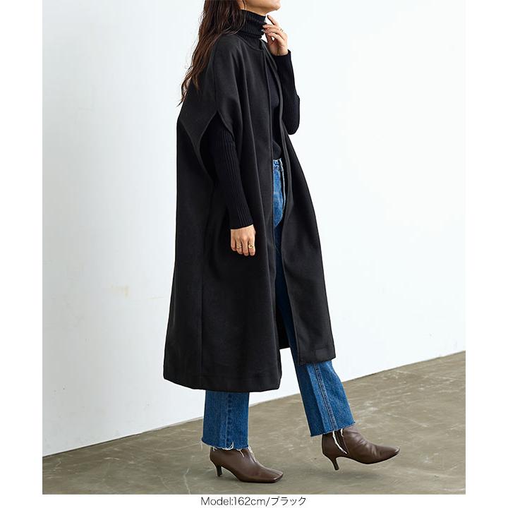 Mal.レレレさん新品未使用リバーシブルノースリーブケープコート黒 reginashop_s070