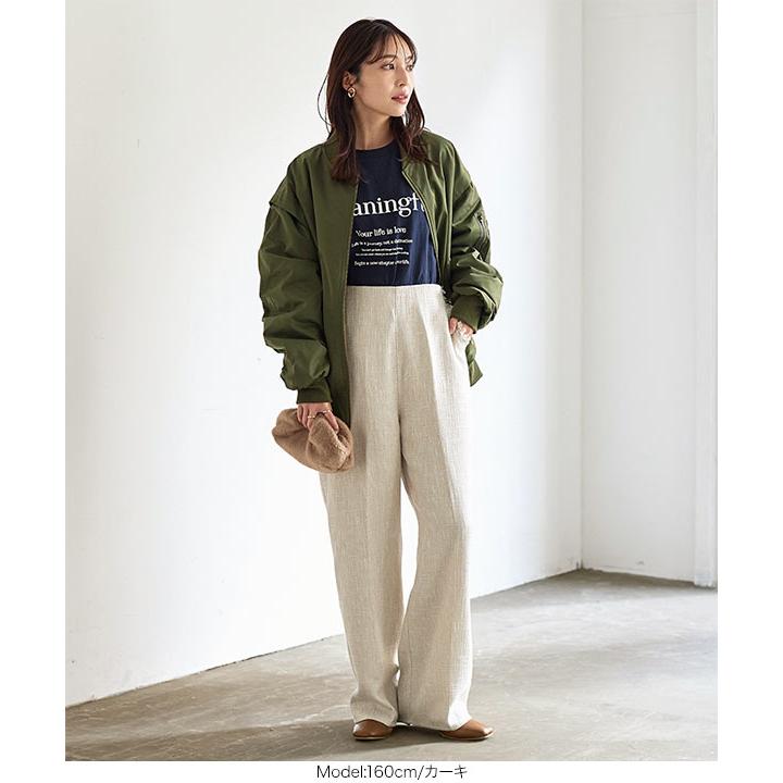 極美品 ラシュモン ミリタリーブルゾン ワイドスリーブ ベージュカーキ 日本製 KOBE LETTUCE（神戸レタス） ブルゾン レディース 冬 アウター 中綿 MA