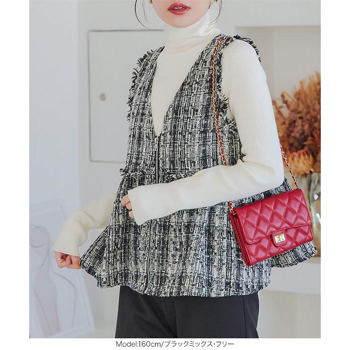 KOBE LETTUCE ベスト ジレ ツイード レディース 羽織り ペプラム