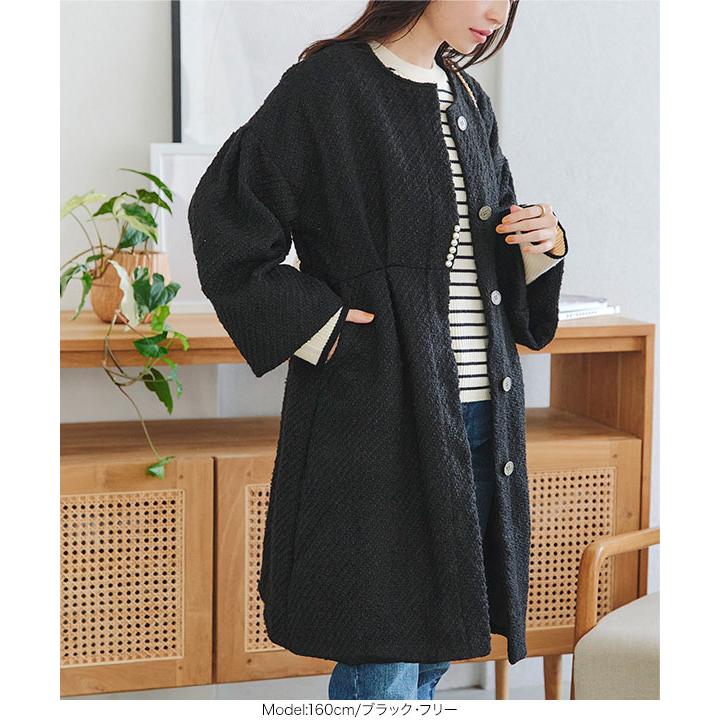 バーバリーブルーレーベル ツイード フレア袖 Aライン コート 38