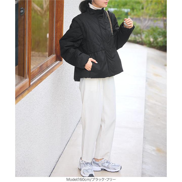 KOBE LETTUCE（神戸レタス） キルティングコート レディース ペプラム