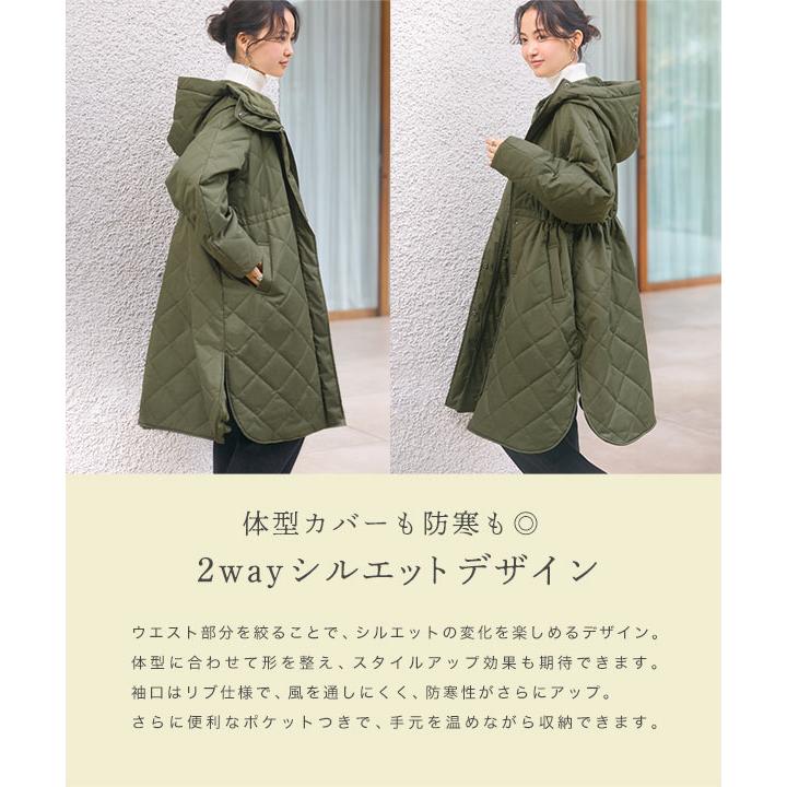 KOBE LETTUCE（神戸レタス） キルティングコート レディース カーキ