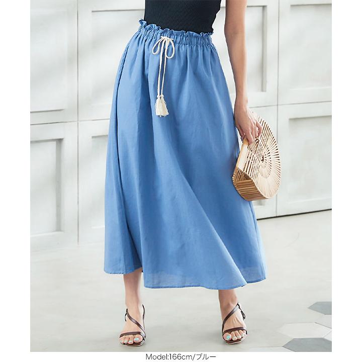 KOBE LETTUCE スカート リネンタッチ ロングスカート 夏 ウエストゴム