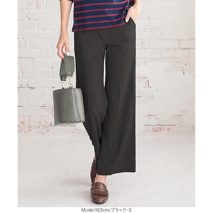 スラックス レディース ボトムス 秋 落ち感 フレア ロング オケージョン デイリー 通勤 M3037 | KOBE LETTUCE | 11