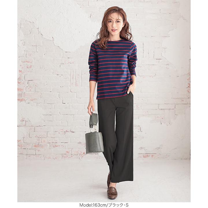 スラックス レディース ボトムス 秋 落ち感 フレア ロング オケージョン デイリー 通勤 M3037 | KOBE LETTUCE | 12