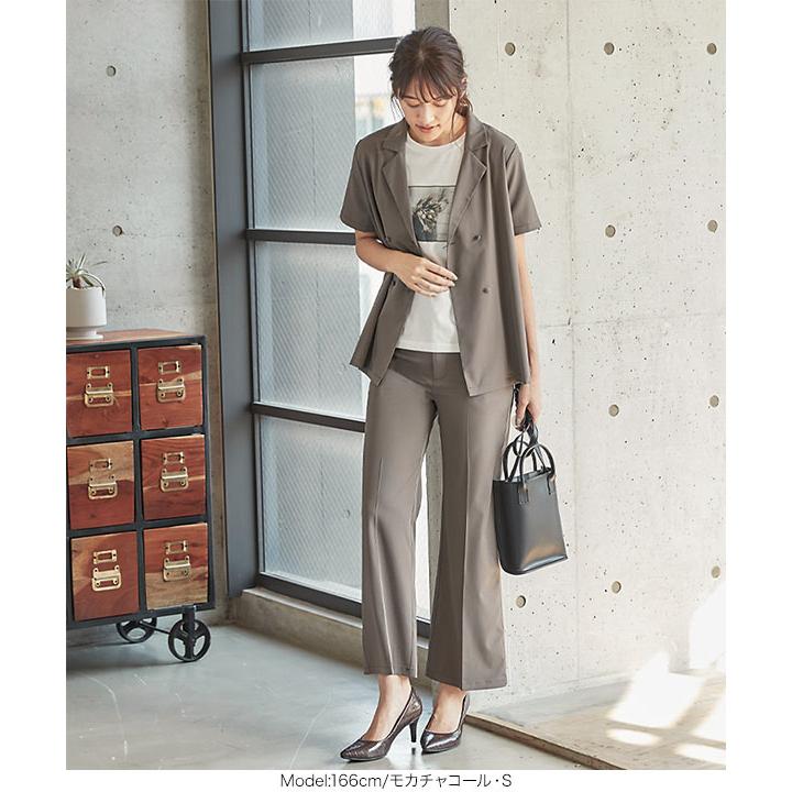 スラックス レディース ボトムス 秋 落ち感 フレア ロング オケージョン デイリー 通勤 M3037 | KOBE LETTUCE | 07