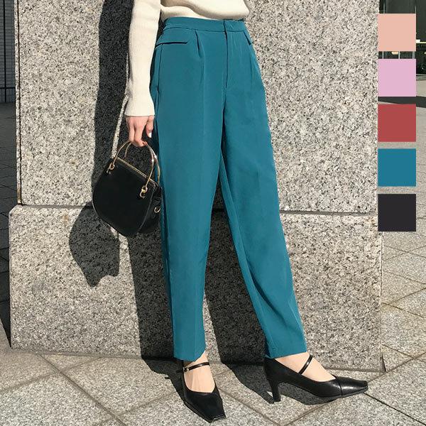 パンツ テーパードパンツ レディース ボトムス シンプル 春 冬 ウエストゴム タック きれいめ 美脚 大人 M3150 お待たせ