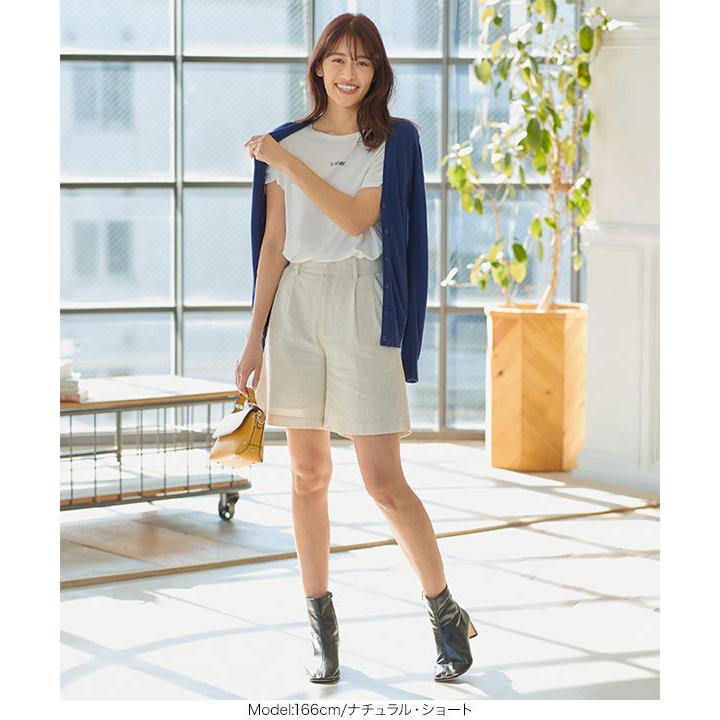 ロングパンツ ショートパンツ レディース ボトムス 春 リネンブレンド バックゴム 選べる2丈 M3228 | KOBE LETTUCE | 04
